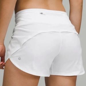 Lululemon Speed Up Mid-Rise Lined Shorts 4” White